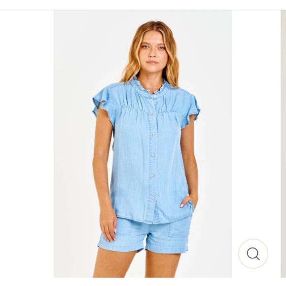 Dear John Stephany Short Sleeve Button-Down Shirt, Small - Picture 8 of 8